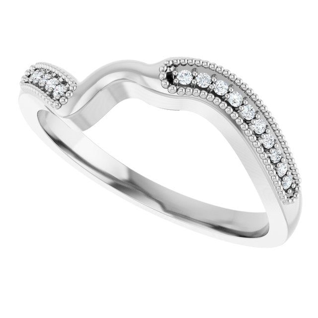 14K White Gold .06 CTW Natural Diamond Band