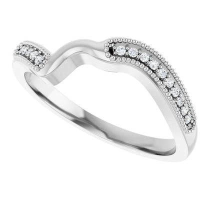 14K White Gold .06 CTW Natural Diamond Band