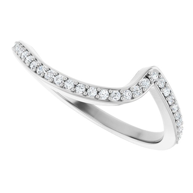 14K White Gold 1/8 CTW Natural Diamond Band for Round Ring