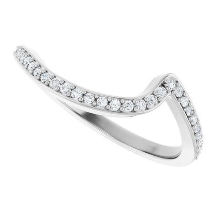 14K White Gold 1/8 CTW Natural Diamond Band for Round Ring