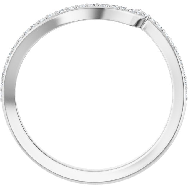 14K White Gold 1/8 CTW Natural Diamond Band for Round Ring