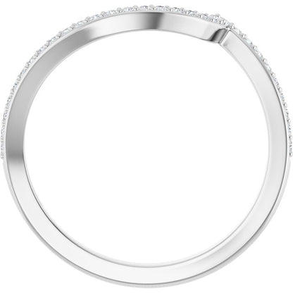 14K White Gold 1/8 CTW Natural Diamond Band for Round Ring