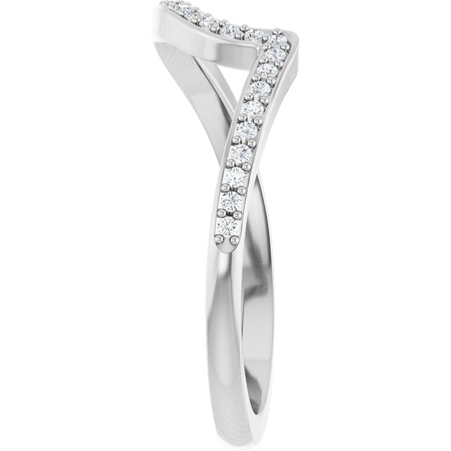 14K White Gold 1/8 CTW Natural Diamond Band for Round Ring