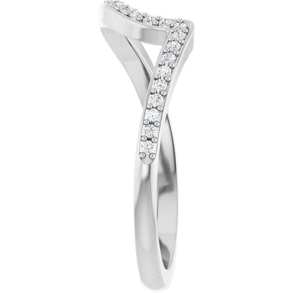 14K White Gold 1/8 CTW Natural Diamond Band for Round Ring