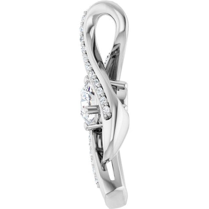 14K White Gold 1/3 CTW Natural Diamond Pendant