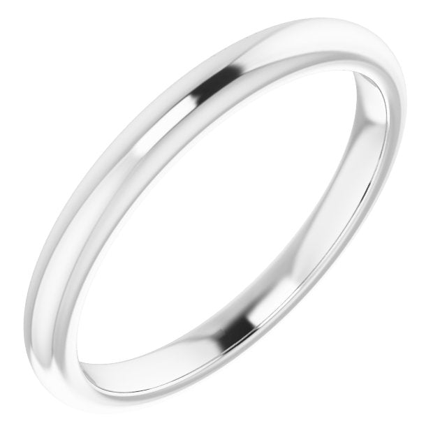 14K White Gold Band for 7x5 mm Emerald Ring, 2.3 mm