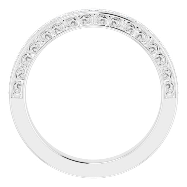 14K White Gold 7/8 CTW Natural Diamond Anniversary Band, 21.78 mm