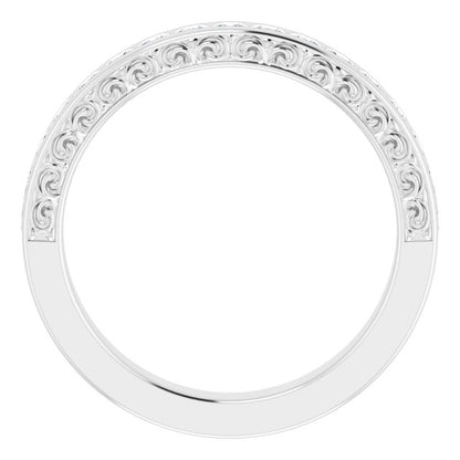 14K White Gold 7/8 CTW Natural Diamond Anniversary Band, 21.78 mm