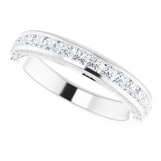 14K White Gold 7/8 CTW Natural Diamond Anniversary Band, 21.78 mm
