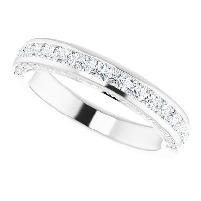 14K White Gold 7/8 CTW Natural Diamond Anniversary Band, 21.78 mm