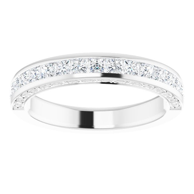 14K White Gold 7/8 CTW Natural Diamond Anniversary Band, 21.78 mm