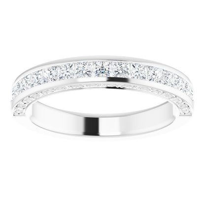 14K White Gold 7/8 CTW Natural Diamond Anniversary Band, 21.78 mm
