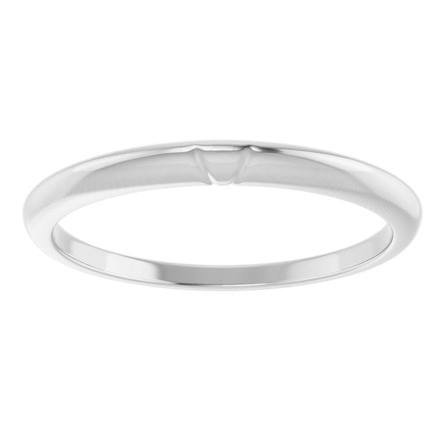 14K White Gold #13 Matching Band with Two-Notches