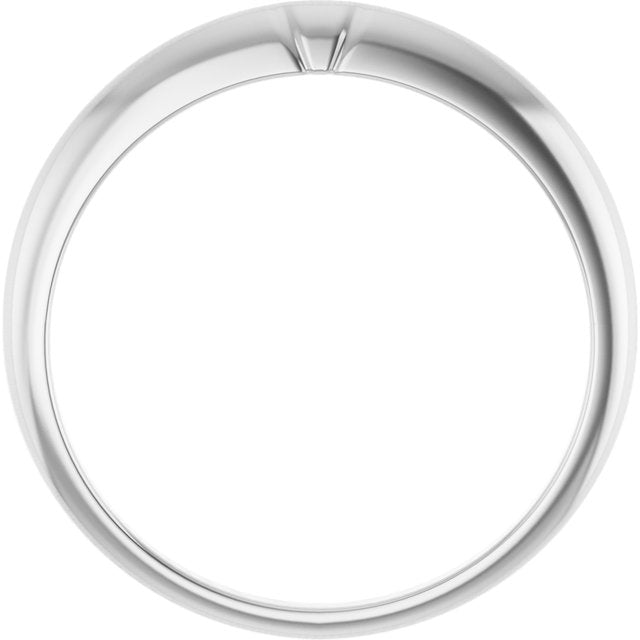 14K White Gold #13 Matching Band with Two-Notches