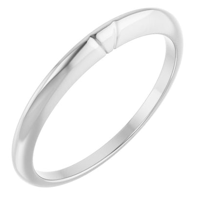 14K White Gold #13 Matching Band with Two-Notches
