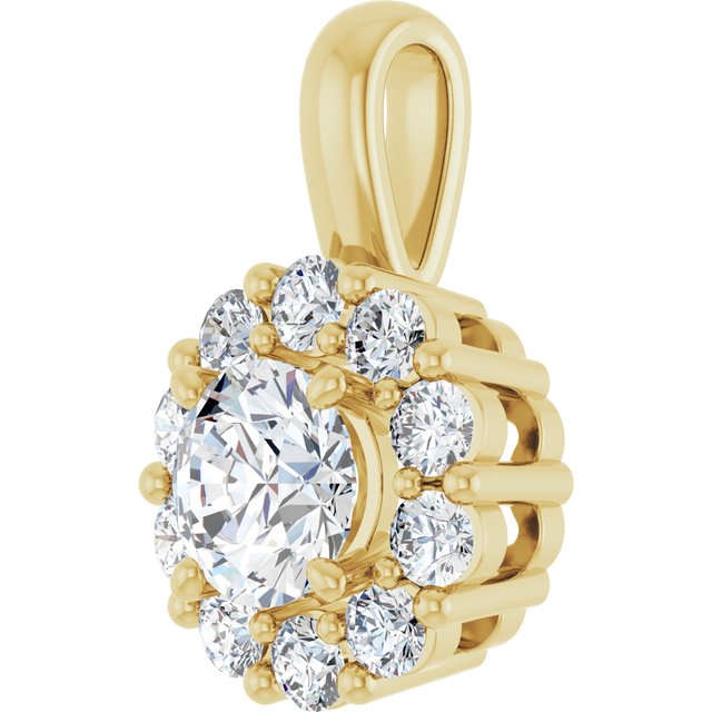 3/4 CTW Lab-Grown Diamond Halo-Style Pendant