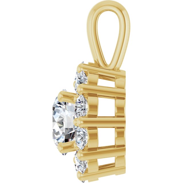 1 CTW Lab-Grown Diamond Halo-Style Pendant