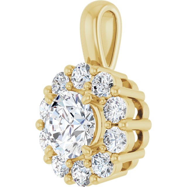 1 CTW Lab-Grown Diamond Halo-Style Pendant