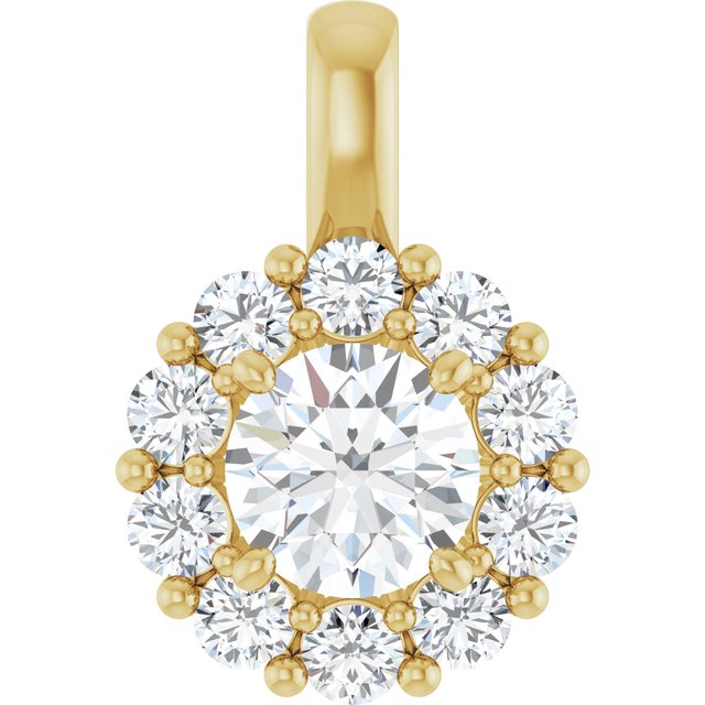 1 CTW Lab-Grown Diamond Halo-Style Pendant