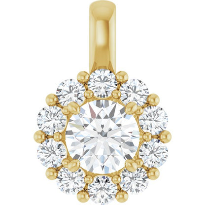 1 CTW Lab-Grown Diamond Halo-Style Pendant
