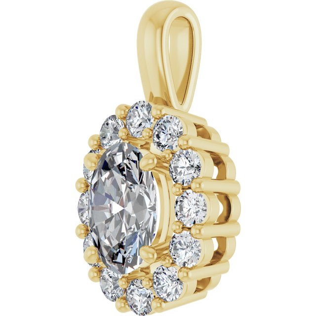 1 1/8 CTW Lab-Grown Diamond Halo-Style Pendant