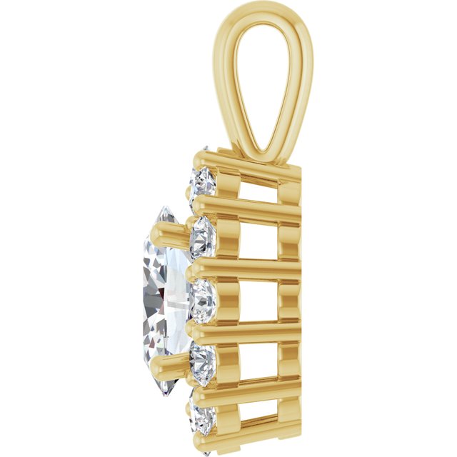 1 1/8 CTW Lab-Grown Diamond Halo-Style Pendant