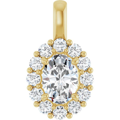 1 1/8 CTW Lab-Grown Diamond Halo-Style Pendant