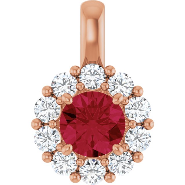 Lab-Grown Ruby & 1/3 CTW Lab-Grown Diamond Pendant