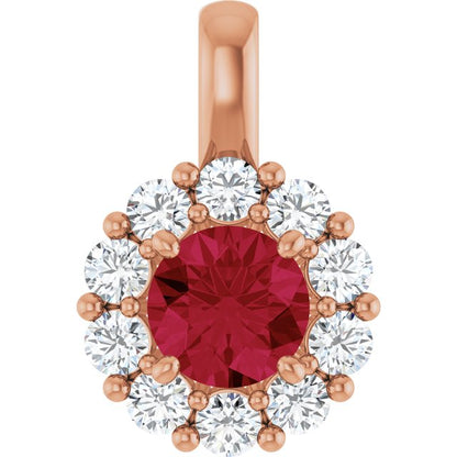 Lab-Grown Ruby & 1/3 CTW Lab-Grown Diamond Pendant