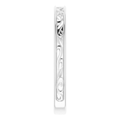 14K X1 White Gold Vintage-Inspired Universal Band