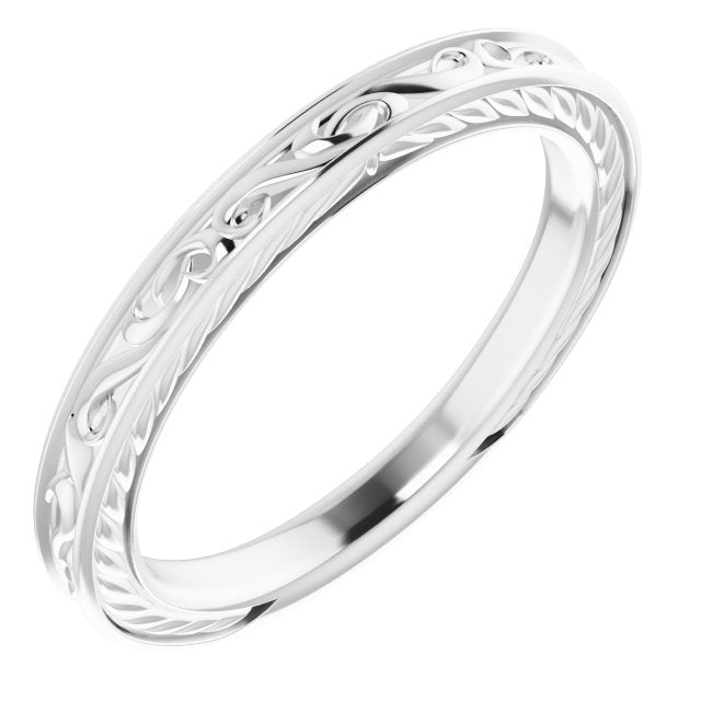 14K X1 White Gold Vintage-Inspired Universal Band