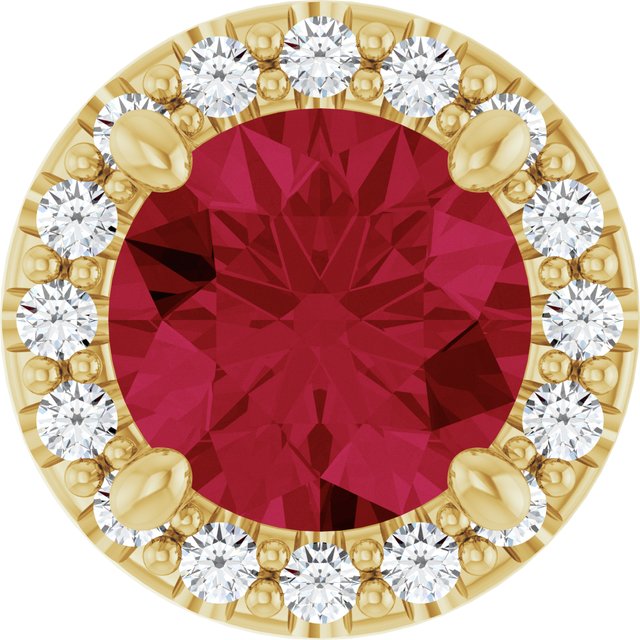 14K Yellow Gold Lab-Grown Ruby & .08 CTW Natural Diamond Slide Pendant