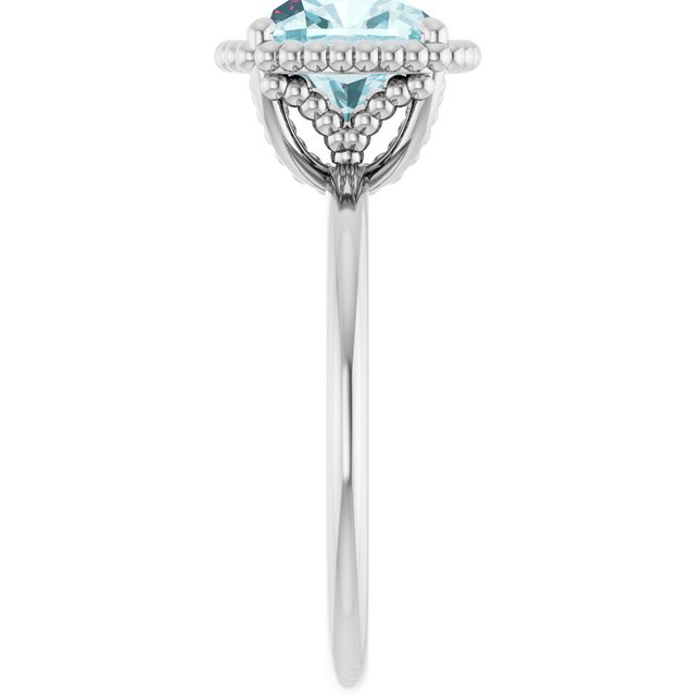 14K White Gold Natural Sky Blue Topaz Ring