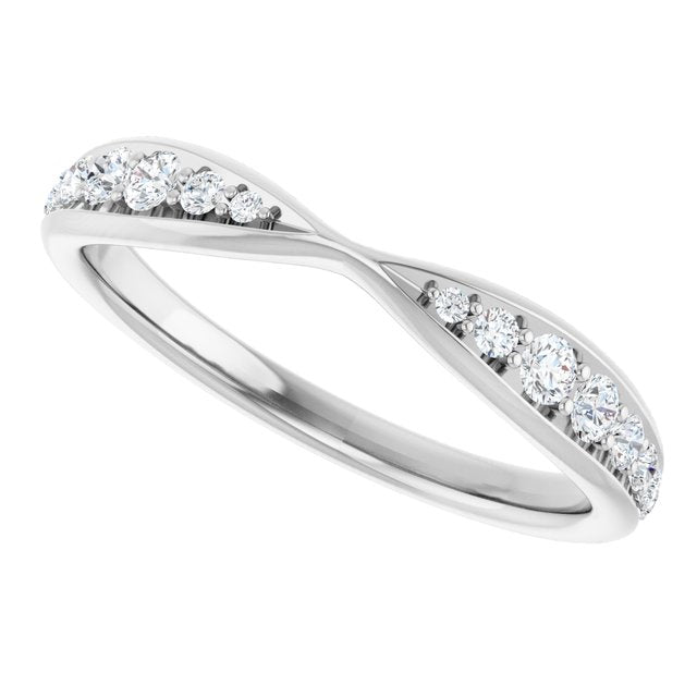 1/5 CTW Natural Diamond Pinched Contour Band