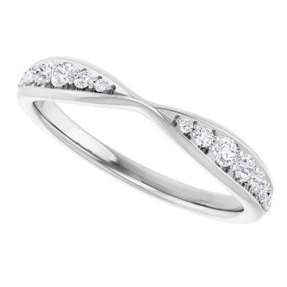 1/5 CTW Natural Diamond Pinched Contour Band