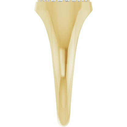 14K Yellow Gold 1/3 CTW Natural Diamond Signet Ring