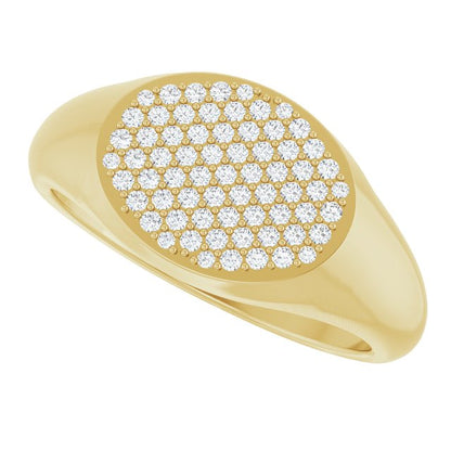 14K Yellow Gold 1/3 CTW Natural Diamond Signet Ring