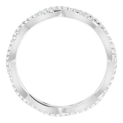 3/8 CTW Natural Diamond Infinity-Inspired Eternity Band