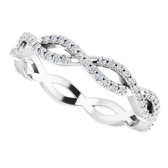 3/8 CTW Natural Diamond Infinity-Inspired Eternity Band