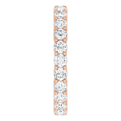 1 3/8 CTW Natural Diamond Eternity Band, 2.7 mm, Shared-Prong
