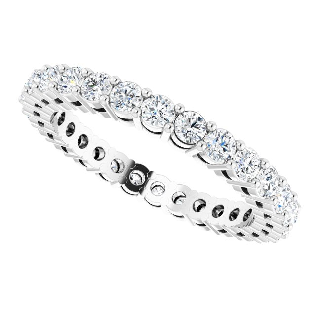 7/8 CTW Natural Diamond Eternity Band, 2.2 mm, Shared-Prong