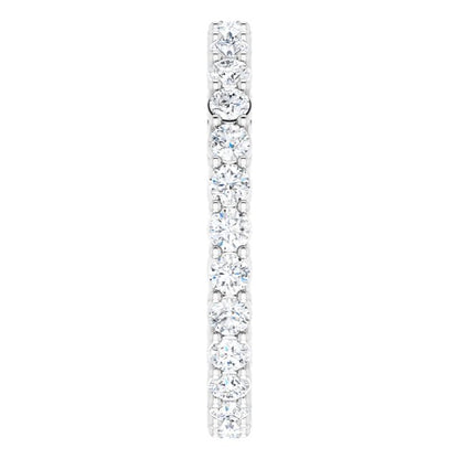 7/8 CTW Natural Diamond Eternity Band, 2.2 mm, Shared-Prong
