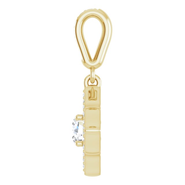 14K Yellow Gold 1/3 CTW Natural Diamond Halo-Style Clover Pendant