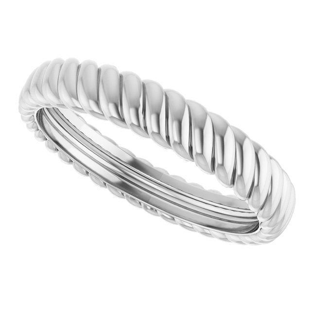 14K White Gold Rope Comfort-Fit Band