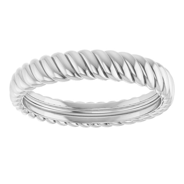 14K White Gold Rope Comfort-Fit Band