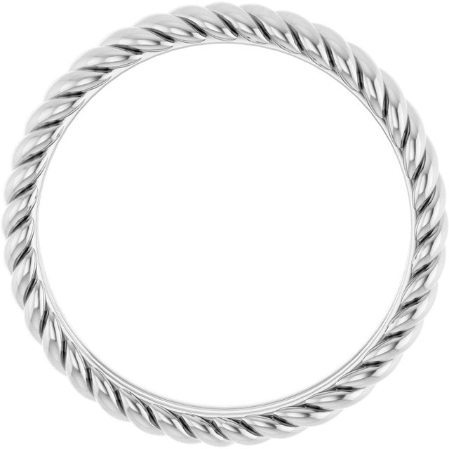 14K White Gold Rope Comfort-Fit Band