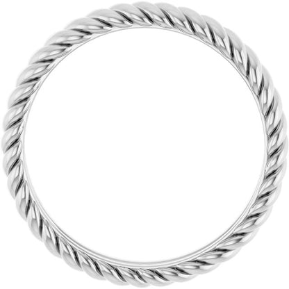 14K White Gold Rope Comfort-Fit Band