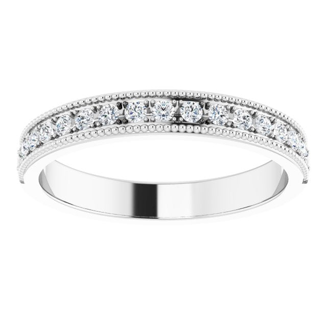 1/5 CTW Natural Diamond Anniversary Band, 2.3 mm, Milgrain Edge