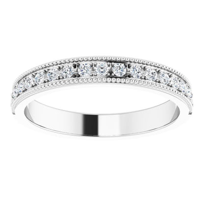 1/5 CTW Natural Diamond Anniversary Band, 2.3 mm, Milgrain Edge