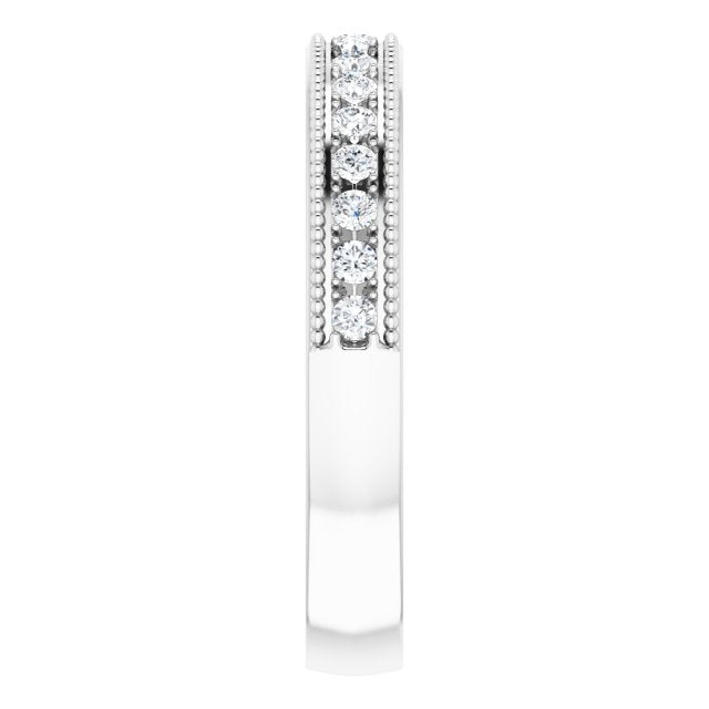 1/5 CTW Natural Diamond Anniversary Band, 2.3 mm, Milgrain Edge